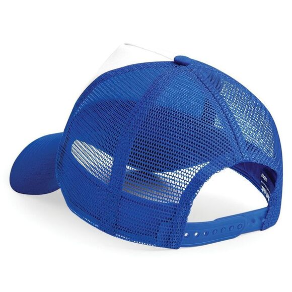 Beechfield Mens Half Mesh Trucker Cap/Headwear (Pack of 2) / Bright Royal/White - Picture 2 of 3
